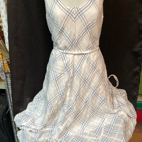 Lauren Conrad blue and white cotton a-line dress - Picture 1 of 6